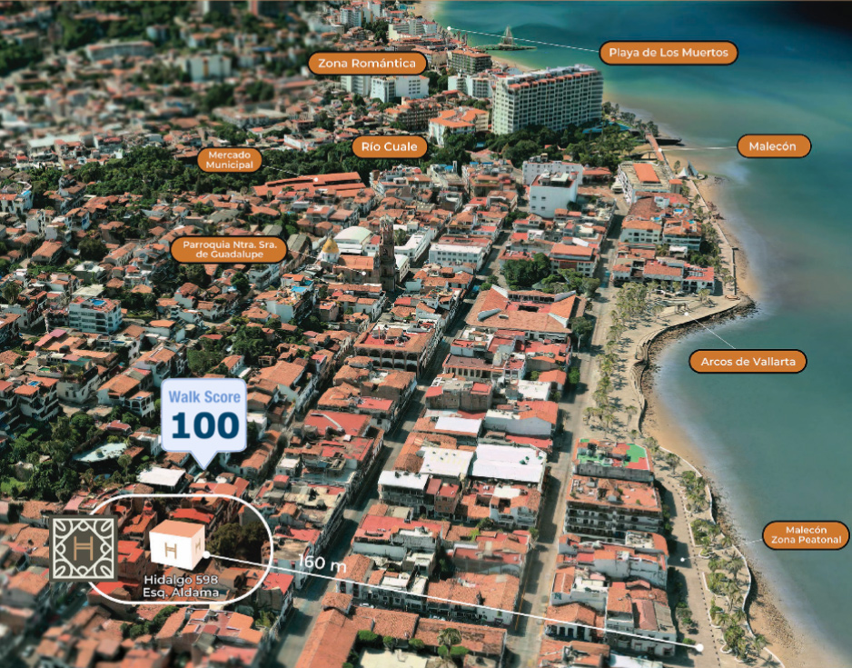 Walking Score 100 — mapa de caminabilidad del Centro